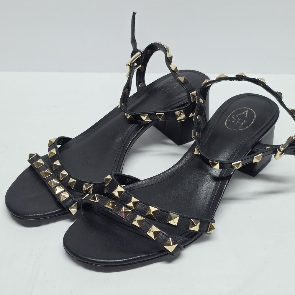 Ash Womens Iggy Black Leather Rockstud Studded Sandals EU 36 US 5.5 - 6